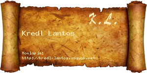 Kredl Lantos névjegykártya